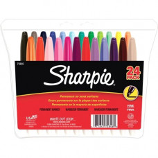 Newell Rubbermaid Sharpie Fine Point Permanent Marker - Fine Marker Point - 1 mm Marker Point Size - Black, Blue, Red, Green, Yellow, Purple, Brown, Orange, Berry, Lime, Aqua, ... Alcohol Based Ink - 24 / Set - TAA Compliance 75846