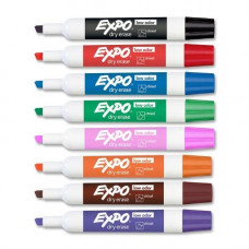Newell Rubbermaid Expo Low-Odor Dry-erase 8-Color Marker Set - Chisel Marker Point Style - Black, Red, Blue, Green, Pink, Orange, Brown, Purple - Assorted Barrel - 8 / Set - TAA Compliance 80078