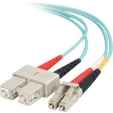 C2g Quiktron Value Series - Patch cable - LC multi-mode (M) to SC multi-mode (M) - 3 m - fiber optic - duplex - 50 / 125 micron - riser - aqua - TAA Compliance 852-L42-009