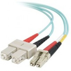 C2g Quiktron Value Series - Patch cable - LC multi-mode (M) to SC multi-mode (M) - 5 m - fiber optic - duplex - 50 / 125 micron - riser - aqua - TAA Compliance 852-L42-017