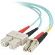 C2g Quiktron Value Series - Patch cable - LC multi-mode (M) to SC multi-mode (M) - 5 m - fiber optic - duplex - 50 / 125 micron - riser - aqua - TAA Compliance 852-L42-017