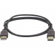 Kramer USB 2.0 A (M) to A (M) Cable - 10 ft USB Data Transfer Cable for Printer, Scanner, Camera, Keyboard - First End: 1 x USB Type A Male - Second End: 1 x USB Type A Male - 60 MB/s - Nickel Plated Connector - Gray, Black 96-0212010