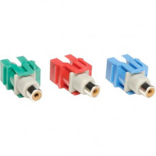 Tripp Lite 3 Piece Component Video Keystone Snap-In Module Kit Red Green Blue - 3 Pack - 1 x RCA Female Component Video - 1 x RCA Female Component Video - Red, Green, Blue - RoHS Compliance A008-000-KJ