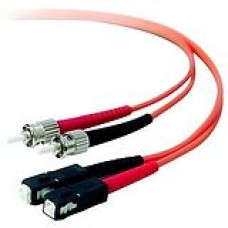 Belkin Duplex Fiber Optic Patch Cable - SC Male - ST Male - 3.28ft - Orange - TAA Compliance A2F20207-01M