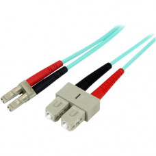 Startech.Com 1m Fiber Optic Cable - 10 Gb Aqua - Multimode Duplex 50/125 - LSZH - LC/SC - OM3 - LC to SC Fiber Patch Cable - LC Male - SC Male - 3.28ft - Aqua A50FBLCSC1