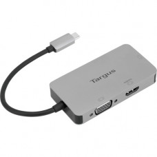 Targus USB-C Single Video Adapter with 4K HDMI/DVI/ VGA - 1 x Type C Male USB - 1 x HDMI Female Digital Audio/Video, 1 x HD-15 Female VGA, 1 x DVI Female Video - 1920 x 1200 Supported - Silver ACA961USZ