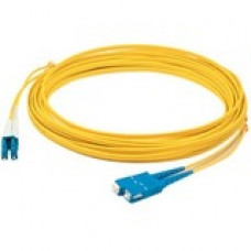 AddOn Fiber Optic Duplex Patch Network Cable - 32.81 ft Fiber Optic Network Cable for Network Device, Transceiver - First End: 2 x LC Male Network - Second End: 2 x SC Male Network - Patch Cable - 9/125 &micro;m - Yellow - 1 Pack ADD-ALC-SC-10M9SMF