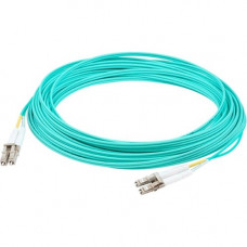 AddOn Fiber Optic Duplex Patch Network Cable - 9.84 ft Fiber Optic Network Cable for Network Device - First End: 2 x LC/PC Male Network - Second End: 2 x LC/PC Male Network - 100 Gbit/s - Patch Cable - Plenum - 50/125 &micro;m - Aqua - 1 - TAA Complia