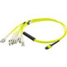 AddOn 5m MPO (Female) to 6xLC (Male) 12-strand Yellow OS1 Duplex Fiber Fanout Cable - 100% compatible and guaranteed to work - TAA Compliance ADD-MPO-6LC5M9SMF