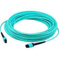 AddOn Fiber Optic Patch Network Cable - 377.30 ft Fiber Optic Network Cable for Network Device - First End: 1 x MPO/PC Female Network - Second End: 1 x MPO/PC Female Network - 100 Gbit/s - Patch Cable - Riser, OFNR, Armored - 50 &micro;m - Aqua - 1 AD