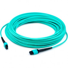 AddOn Fiber Optic Patch Network Cable - 39.37 ft Fiber Optic Network Cable for Network Device - MPO Female Network - MPO Female Network - 10 Gbit/s - Patch Cable - OFNR - Aqua - 1 ADD-MPOMPO-12M5OM4