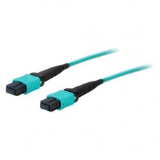 AddOn 25m MPO (Male) to MPO (Male) 12-strand Aqua OM4 Straight Fiber OFNR (Riser-Rated) Patch Cable - 100% compatible and guaranteed to work in OM4 and OM3 applications - TAA Compliance ADD-MPOMPO-25M5OM4SM