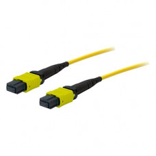 AddOn 50m MPO (Female) to MPO (Female) 12-strand Yellow OS1 Straight Fiber OFNR (Riser-Rated) Patch Cable - 100% compatible and guaranteed to work - TAA Compliance ADD-MPOMPO-50M9SMS