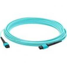 AddOn 3m MPO (Male) to MPO (Male) 12-strand Aqua OM3 Straight Fiber OFNR (Riser-Rated) Patch Cable - 100% compatible and guaranteed to work - TAA Compliance ADD-MPOMPO-3M5OM3SM