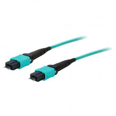 AddOn 50m MPO (Male) to MPO (Male) 12-strand Aqua OM4 Straight Fiber OFNR (Riser-Rated) Patch Cable - 100% compatible and guaranteed to work in OM4 and OM3 applications - TAA Compliance ADD-MPOMPO-50M5OM4SM