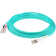 AddOn 97m LC (Male) to SC (Male) Straight Aqua OM4 Duplex Plenum Fiber Patch Cable - 318.24 ft Fiber Optic Network Cable for Network Device - First End: 2 x LC/PC Male Network - Second End: 2 x SC/PC Male Network - 100 Gbit/s - Patch Cable - Plenum - 50/1