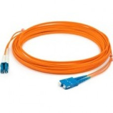 AddOn 15m SC (Male) to LC (Male) Orange OM1 Duplex LSZH Fiber Patch Cable - 49.21 ft Fiber Optic Network Cable for Transceiver, Patch Panel, Hub, Switch, Media Converter, Router, Network Device - First End: 2 x LC Male Network - Second End: 2 x SC Male Ne