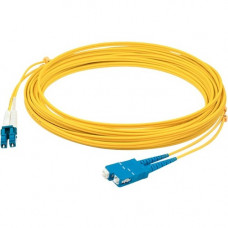 AddOn 3m LC (Male) to SC (Male) Straight Yellow OS2 Duplex Plenum Fiber Patch Cable - 9.84 ft Fiber Optic Network Cable for Network Device - First End: 2 x LC/UPC Male Network - Second End: 2 x SC/UPC Male Network - Patch Cable - Plenum - 9/125 &micro