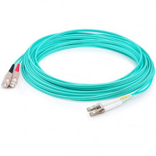 AddOn 40m LC (Male) to SC (Male) Aqua OM4 Duplex Fiber OFNR (Riser-Rated) Patch Cable - 100% compatible and guaranteed to work in OM4 and OM3 applications - TAA Compliance ADD-SC-LC-40M5OM4