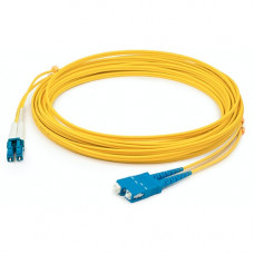 AddOn 77m LC (Male) to SC (Male) Straight Yellow OS2 Duplex LSZH Fiber Patch Cable - 252.56 ft Fiber Optic Network Cable for Transceiver, Network Device - First End: 2 x LC Male Network - Second End: 2 x SC Male Network - Patch Cable - LSZH - 9/125 &m