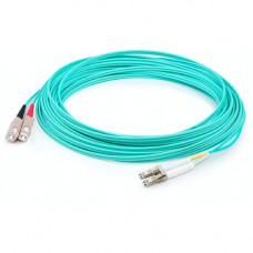 AddOn 50m LC (Male) to SC (Male) Straight Aqua OM4 Duplex Plenum Fiber Patch Cable - 164 ft Fiber Optic Network Cable for Transceiver, Network Device - First End: 2 x LC Male Network - Second End: 2 x SC Male Network - Patch Cable - Plenum - 50/125 &m