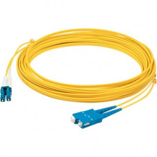 AddOn Fiber Optic Patch Duplex Network Cable - 314.96 ft Fiber Optic Network Cable for Network Device, Transceiver - First End: 2 x LC/UPC Male Network - Second End: 2 x SC/UPC Male Network - Patch Cable - OFNR, Riser - 9/125 &micro;m - Yellow - 1 ADD