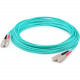 AddOn 34m SC (Male) to SC (Male) Straight Aqua OM4 Duplex Plenum Fiber Patch Cable - 111.55 ft Fiber Optic Network Cable for Network Device - First End: 2 x SC Male Network - Second End: 2 x SC Male Network - 10 Gbit/s - Patch Cable - Plenum - 50/125 &