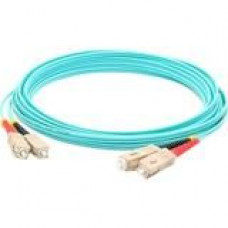 AddOn 40m SC (Male) to SC (Male) Aqua OM4 Duplex Fiber OFNR (Riser-Rated) Patch Cable - 100% compatible and guaranteed to work in OM4 and OM3 applications ADD-SC-SC-40M5OM4