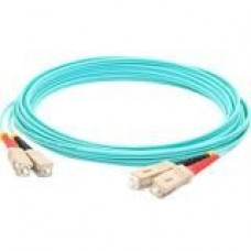 AddOn 6m SC (Male) to SC (Male) Aqua OM4 Duplex Fiber OFNR (Riser-Rated) Patch Cable - 100% compatible and guaranteed to work in OM4 and OM3 applications - TAA Compliance ADD-SC-SC-6M5OM4