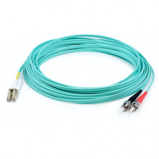 AddOn 50cm LC (Male) to ST (Male) Straight Aqua OM4 Duplex Plenum Fiber Patch Cable - 1.60 ft Fiber Optic Network Cable for Transceiver, Network Device - First End: 2 x LC Male Network - Second End: 2 x ST Male Network - Patch Cable - Plenum - 50/125 &