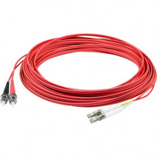 AddOn Fiber Optic Duplex Patch Network Cable - 9.84 ft Fiber Optic Network Cable for Network Device, Transceiver - First End: 2 x LC/PC Male Network - Second End: 2 x ST/PC Male Network - 10 Gbit/s - Patch Cable - OFNR, Riser - 62.5/125 &micro;m - Red