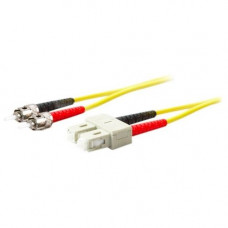 AddOn 15m SC (Male) to ST (Male) Yellow OS1 Duplex Fiber OFNR (Riser-Rated) Patch Cable - 100% compatible and guaranteed to work - TAA Compliance ADD-ST-SC-15M9SMF