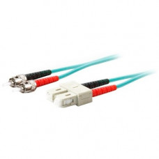 AddOn 10m SC (Male) to ST (Male) Aqua OM4 Duplex Fiber OFNR (Riser-Rated) Patch Cable - 100% compatible and guaranteed to work in OM4 and OM3 applications - RoHS Compliance ADD-ST-SC-10M5OM4