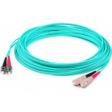 AddOn 3m SC (Male) to ST (Male) Aqua OM3 Duplex Fiber OFNR (Riser-Rated) Patch Cable - 100% compatible and guaranteed to work - TAA Compliance ADD-ST-SC-3M5OM3