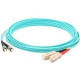 AddOn 40m SC (Male) to ST (Male) Aqua OM4 Duplex Fiber OFNR (Riser-Rated) Patch Cable - 100% compatible and guaranteed to work in OM4 and OM3 applications ADD-ST-SC-40M5OM4