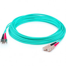 AddOn Fiber Optic Duplex Patch Network Cable - 157.48 ft Fiber Optic Network Cable for Network Device - First End: 2 x SC Male Network - Second End: 2 x ST Male Network - 10 Gbit/s - Patch Cable - OFNR - 50/125 &micro;m - Aqua - 1 ADD-ST-SC-48M5OM4