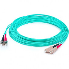 AddOn 48m SC (Male) to ST (Male) Straight Aqua OM4 Duplex Plenum Fiber Patch Cable - 157.48 ft Fiber Optic Network Cable for Network Device - First End: 2 x SC Male Network - Second End: 2 x ST Male Network - 10 Gbit/s - Patch Cable - Plenum - 50/125 &