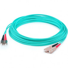 AddOn 20m SC (Male) to ST (Male) Straight Aqua OM4 Duplex Plenum Fiber Patch Cable - 65.62 ft Fiber Optic Network Cable for Network Device - First End: 2 x SC Male Network - Second End: 2 x ST Male Network - 10 Gbit/s - Patch Cable - Plenum - 50/125 &