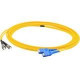 AddOn 6m SC (Male) to ST (Male) Yellow OS1 Duplex Fiber OFNR (Riser-Rated) Patch Cable - 100% compatible and guaranteed to work - TAA Compliance ADD-ST-SC-6M9SMF