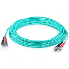 AddOn 37m ST (Male) to ST (Male) Straight Aqua OM4 Duplex Plenum Fiber Patch Cable - 121.39 ft Fiber Optic Network Cable for Network Device - First End: 2 x ST Male Network - Second End: 2 x ST Male Network - 10 Gbit/s - Patch Cable - Plenum - 50/125 &