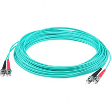 AddOn 10m ST (Male) to ST (Male) Straight Aqua OM4 Duplex Plenum Fiber Patch Cable - 32.81 ft Fiber Optic Network Cable for Network Device - First End: 2 x ST Male Network - Second End: 2 x ST Male Network - 100 Gbit/s - Patch Cable - Plenum - 50/125 &