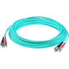 AddOn 90m ST (Male) to ST (Male) Straight Aqua OM4 Duplex Plenum Fiber Patch Cable - 295.28 ft Fiber Optic Network Cable for Network Device - First End: 2 x ST Male Network - Second End: 2 x ST Male Network - 10 Gbit/s - Patch Cable - Plenum - 50/125 &