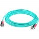 AddOn 90m ST (Male) to ST (Male) Straight Aqua OM4 Duplex Plenum Fiber Patch Cable - 295.28 ft Fiber Optic Network Cable for Network Device - First End: 2 x ST Male Network - Second End: 2 x ST Male Network - 10 Gbit/s - Patch Cable - Plenum - 50/125 &