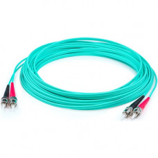 AddOn 91m ST (Male) to ST (Male) Straight Aqua OM4 Duplex Plenum Fiber Patch Cable - 298.56 ft Fiber Optic Network Cable for Network Device - First End: 2 x ST Male Network - Second End: 2 x ST Male Network - 10 Gbit/s - Patch Cable - Plenum - 50/125 &