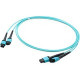 AddOn 1m 2xMPO (Female) to 2xMPO (Female) 24-strand Aqua OM4 Straight Fiber Trunk Cable - 100% compatible and guaranteed to work ADD-TC-1M24-2MPF4