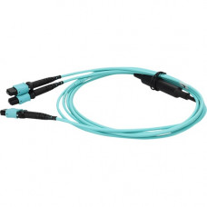 AddOn Fiber Optic Patch Network Cable - 32.81 ft Fiber Optic Network Cable for Network Device - First End: 1 x MPO-16 Female Network - Second End: 2 x MPO Female Network - 100 Gbit/s - Patch Cable - OFNR, Riser - 50/125 &micro;m - Aqua - 1 ADD16FMPO2M