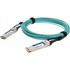AddOn Fiber Optic Network Cable - 49.21 ft Fiber Optic Network Cable for Network Device, Transceiver, Server, Switch, Storage Adapter - First End: 1 x QSFP56 Network - Second End: 1 x QSFP56 Network - 200 Gbit/s - LSZH, OFNR - Aqua - 1 - TAA Compliant - T