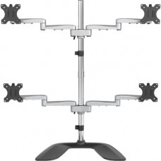 Startech.Com Quad-Monitor Stand - For up to 32" VESA Mount Monitors - Articulating - Steel & Aluminum Four Monitor Mount (ARMQUADSS) - Up to 32" Screen Support - 70.55 lb Load Capacity - 4.9" Height x 13.7" Width - Desktop, Freesta