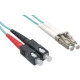Axiom Fiber Optic Duplex Network Cable - 295.28 ft Fiber Optic Network Cable for Network Device - First End: 2 x LC Male Network - Second End: 2 x SC Male Network - 50/125 &micro;m - Aqua - TAA Compliant - TAA Compliance AXG96723