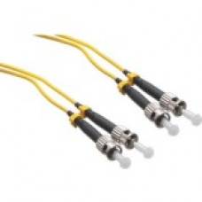 Axiom Fiber Optic Duplex Network Cable - 3.28 ft Fiber Optic Network Cable for Network Device - First End: 2 x ST Male Network - Second End: 2 x ST Male Network - 9/125 &micro;m - Yellow - TAA Compliant - TAA Compliance AXG92726